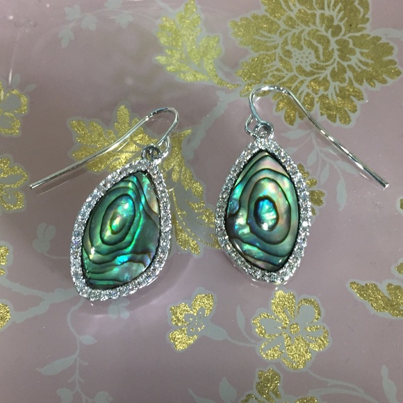 2 for $25! Abalone and crystal earrings. NWT - Picture 4 of 4